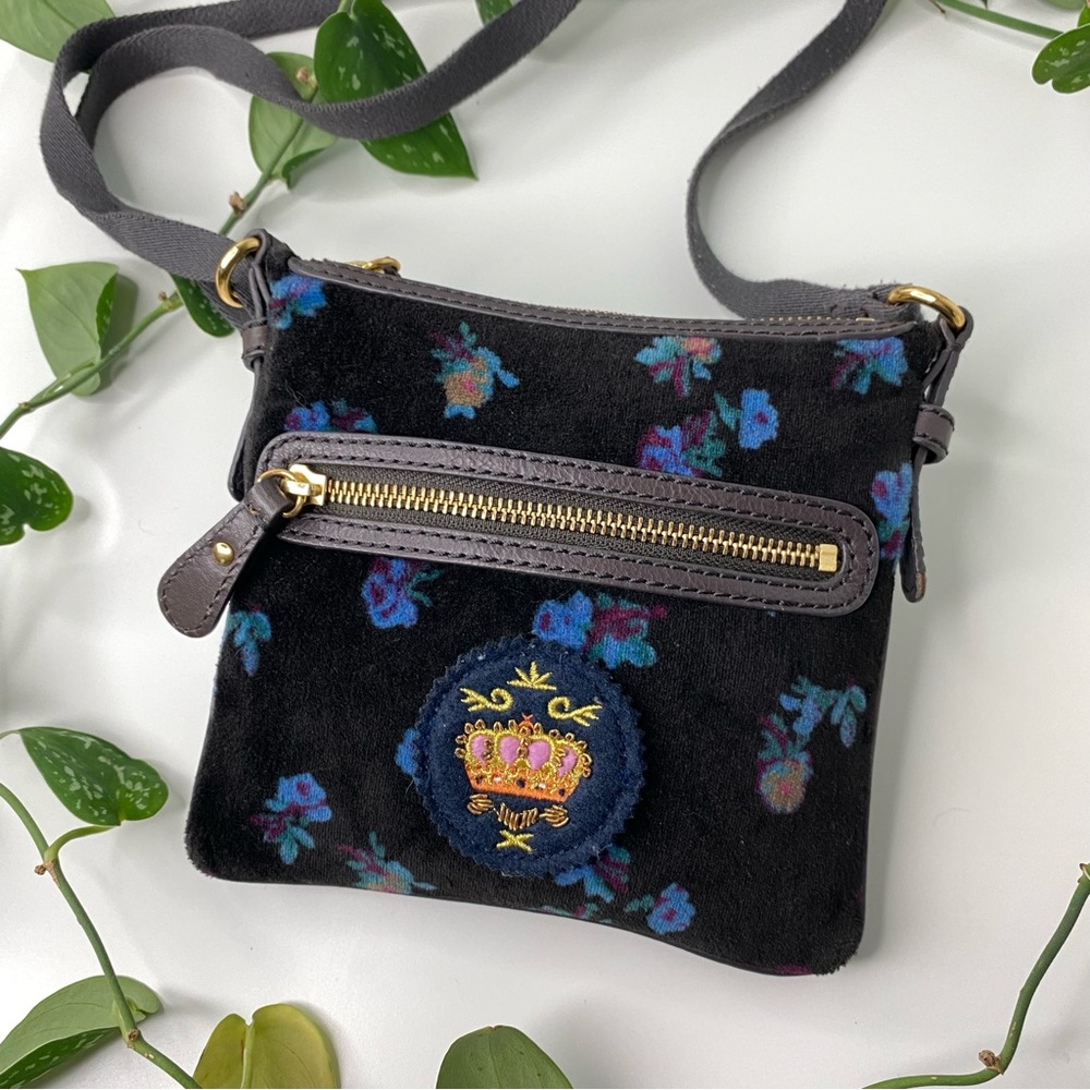 Vintage Juicy Couture Black Floral Crossbody